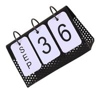 CRAFTHROU Calendrier Perpétuel en Fer et Papier Noir Décoration Créative pour Bureau et Maison pour Table, pour Restaurants et Chambres