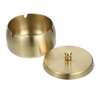 CRAFTHROU Cendrier INOX avec Couvercle Anti-Vent pour Fumeurs Cendrier de Table Résistant aux Intempéries Élégant et Robuste pour Jardin Salon et Patio Moyen