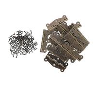 CRAFTHROU Charnières en Fer Vintage pour Boîte à Bijoux 51x24mm Lot de 20 Pièces avec Vissserie Style Antique et Robuste pour Coffret à Bijoux ou Trousse