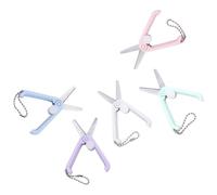 CRAFTHROU Ciseaux Multi-usages Portables en Acier Inoxydable et Abs, Lot de 5 Mini Ciseaux Pliants pour Tissus, Outil de Couture pour Travaux Manuels et Loisirs Créatifs