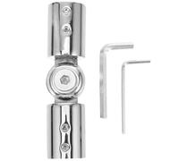 CRAFTHROU Connecteur d'angle Articulé Fixation Robuste en Acier Inoxydable Argenté Compatible Tringles Existantes pour Tringle à Rideaux pour Fenêtres et Baies Vitrées