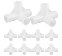 CRAFTHROU Connecteurs en Plastique Blanc Espace de Rangement Lot de 10 Joint de Tige Polyvalent et Optimisation d pour Tringle de Placard 13mm pour Assemblage