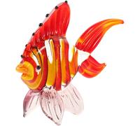 CRAFTHROU Décoration Intérieure Figurine de Poisson en Verre Coloré, Ornement de Poisson en Vitrail 1 Pièce, Décoration de Bureau et Salon, Objet Décoratif pour Table et Armoire, Design