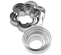 CRAFTHROU Emporte-pièces Ronds Facile à Nettoyer Lot de 10 en Acier Inoxydable Argenté Coupe Lisse pour Biscuits Pâtisserie DIY Cuisine Quotidienne