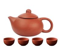 CRAFTHROU Ensemble Théière Zisha en Céramique Tasse, Service à Thé Vintage Fait Main Maison Bureau, Kit de Théière Solide et Élégant