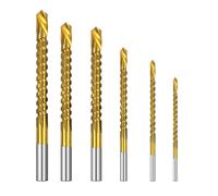 CRAFTHROU Foret à Torsion en Acier Rapide Outil Multifonction 6pcs pour Bois et Métal, Haute Dureté et Maintien Résistance pour Bricolage et Menuiserie