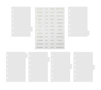 CRAFTHROU Intercalaires Classeur en Pp Mat Transparent 6 Trous pour Classement et Indexation, 1 Set de 7 Pages pour Présentations et Organisation de Documents