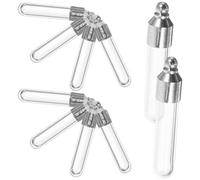 CRAFTHROU Lot de 10 Contenants en Verre Miniatures Bouchon en Métal, Fioles Transparentes pour Rangement du Verre, pour DIY et Bouteilles à Souhaits Étanchéité