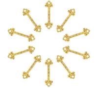 CRAFTHROU Lot de 12 mini poignées de meubles décoratives vintage or en alliage de zinc, boutons pour boîtes à bijoux et tiroirs, installation simple pour projets de décoration