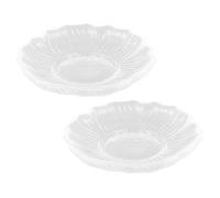 CRAFTHROU Lot de 2 Sous-tasses en Verre Transparent Léger et Facile à Ranger, pour Salon de Thé ou Hôtel, Design Rond et Élégant Réutilisable