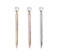 CRAFTHROU Lot de 3 Stylos à Bille en Métal avec Grosse Bille Ronde, Écriture Lisse et Résistante, Bureau et L'école