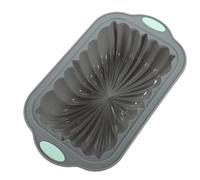 CRAFTHROU Moule Silicone Bicolore, Forme Rectangulaire Lotus, Petit Modèle Gris Clair, Flexible et Lavable, Moule à Toast Pratique pour Cuisson Homogène, Ustensile Pâtisserie Maison
