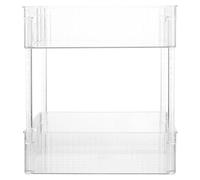 CRAFTHROU Organisateur de Cosmétiques en Pet à Double Étage Transparent, Capacité Solide pour Ranger Soins Peau, pour Table de Chevet et Autres Espaces