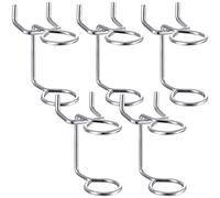 CRAFTHROU Organisateurs de Tournevis pour Panneaux Perforés 5pcs en Fer Argenté Design Double Anneau pour Outils et Pinces, pour Maison et Sous-sol