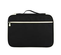 CRAFTHROU Paquet Porte-documents A4 Multifonction Étanche en Tissu Oxford Noir Fermeture Éclair, Organiseur de Rangement Portable pour Bureau et Voyage Homme et Femme