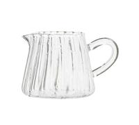CRAFTHROU Pichet à Lait en Verre 150 Ml Forme Unique Transparente Adapté pour Café, Cappuccino en Milieu Bar