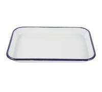 CRAFTHROU Plaque de Cuisson Rectangulaire Simple et Élégant en Émail Blanc Antiadhésive, Compatible Lave-vaisselle, Moule à Pâtisserie Cuisine et Boulangerie
