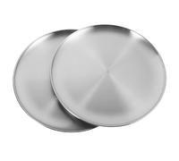 CRAFTHROU Plaques à Pizza 30 Cm en Acier Inoxydable Surface Lisse Lot de 2 Rondes Antiadhésives pour Cuisson Four Maison et Restaurant