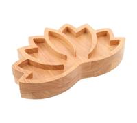 CRAFTHROU Plateau en Bois Forme Lotus, Lot de 2 Pièces, Marron