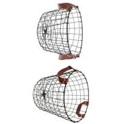 CRAFTHROU Porte-bûches Robuste et Facile à Transporter 2 Pièces en Fer Noir avec Poignée Pliable, Grand Panier à Bois de Chauffage pour Rangement Extérieur