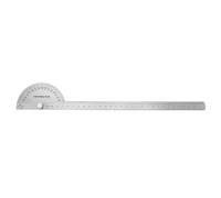 CRAFTHROU Rapporteur D’angle Rotatif en Acier Inoxydable 300 Mm Double Bras 90° Outil de Mesure D’angle Précis pour Menuiserie et Dessin Technique, Règle D’angle Multifonction pour Usage