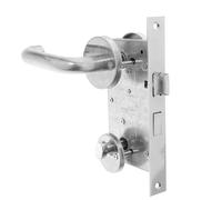 CRAFTHROU Serrure de Porte avec Mécanisme D'évasion D'urgence et Fonction Anti-vol en Acier Inoxydable Argenté pour Portes Coupe-feu Intérieure et Extérieure