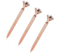 CRAFTHROU Stylo à Bille en Métal Or Design Ergonomique, Lot de 3 Stylos Multifonctions pour Étudiants, comme Présent Rentrée au Bureau