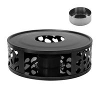 CRAFTHROU Support avec Porte-Bougie en Acier Inoxydable à Théière Chauffante Rond Chauffe-Plat pour Préservation Chaleur, pour Cérémonie du Thé et Présents