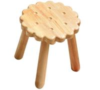 CRAFTHROU Tabouret Garçon et Filles en Bois Forme Biscuit, Robuste et Résistant, pour Salon Bureau, Design Chic et Élégant Couleur Kaki