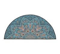 CRAFTHROU Tapis de Bain Confortable et Pratique Demi-Cercle en Polyester Absorbant et Imperméable, Style Bohème Ethnique Décoratif pour Salle de Bain ou Entrée