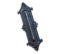 CRAFTHROU Thermomètre Mural Installation Facile en Fer Forgé Noir Hygromètre pour Fixation, Style Classique Européen Décoration Murale Intérieure et Extérieure