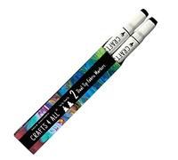 Crafts 4 ALL Marqueur Textile Permanent - 2 Feutres Indélébiles pour Tissu, Double Pointe, Noir