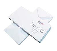 Crafts UK 25 Blanc festonné Cartes et enveloppes, 7 x 7