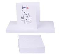 Crafts UK 863 25 Cartes et enveloppes Blanches, 385 863, 20.8 x 20.8 x 20.8 cm