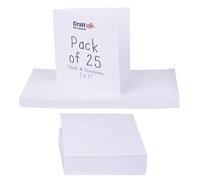 Crafts UK Cartes et enveloppes Blanches Lot de 25-7 x 7