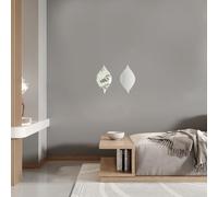 CRAFTYMELODY 2 autocollant Miroir en Forme de Larme en Acrylique Décoration Murale Amovible Argenté Scintillant 3D DIY pour la Décoration Intérieure