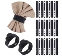 CRAFTYMELODY 30 Attache de Manche de Chemise Serre Câbles Réutilisables en Silicone Sangles de Brassard Souples Noires et Réglables