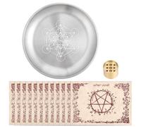 CRAFTYMELODY Bol D'Offrande Rond Plateau de Rituel de Dévotion avec 12 feuille de Vélin et 1 porte Encens Plateaux de Décoration pour la Purification Porte Bougie