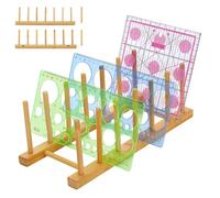 CRAFTYMELODY Égouttoir à Vaisselle en Bambou Support pour Assiettes Couvercles de Casseroles Organiseur D'Armoires de Cuisine Égouttoir Vertical
