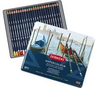 Craie aquarelle DERWENT Watercolour, 24pcs dans une boîte en métal