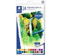 Staedtler Craies aquarellables de qualité professionnelles, Couleurs opaques et faciles à mélanger, Étui carton avec 24 craies aquarellables assorties, 223 C24