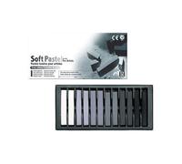 Craies Pastel Sec Carré Camaieu De Gris Assortie - Boite De 12