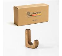 Craman crochet porte-serviette en bois autocollant en chêne - pour carreaux en céramique, patère/crochet de cuisine, style moderne, déco & idée cadeau, HSA, Made in Germany