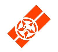 Crâne Armée Étoile Voiture Vinyle Capot Décor Décalcomanies Auto Tête Avant Moteur Couverture Garniture Autocollants(Glossy Orange,90cm x 45cm)