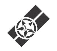 Crâne Armée Étoile Voiture Vinyle Capot Décor Décalcomanies Auto Tête Avant Moteur Couverture Garniture Autocollants(Carbon Fiber,90cm x 45cm)