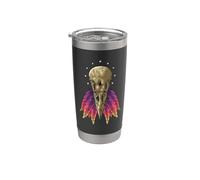 Crâne de corbeau avec plumes - Goblincore Gobelet isotherme en acier inoxydable double paroi