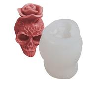 Crâne - Moule 7,4 x 5,2 x 6,4 cm | Moule en silicone en forme de tête de | mort 3D en matériau souple facile à et à démouler pour projets d'artisanat, décorations de gâteaux et produits de