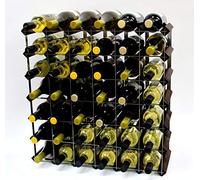Cranville wine racks Bois Classique 42 Bouteille chêne teinté foncé et casier à vin en métal galvanisé prêt assemblé