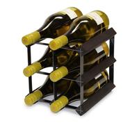 Cranville wine racks Classic 6 Bouteille Bois Teinté Noir et en métal Noir de vin prêt assemblé