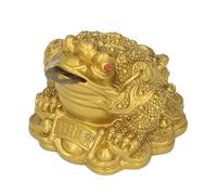Crapaud Porte-Bonheur, Une Pièce de Monnaie dans la Bouche, Grenouille d'argent, pour la Décoration de la Maison Feng Shui (S6*6 * 5mm)